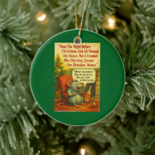 Décoration En Céramique Une Souris Ivre – Chaos de Carte de Noël