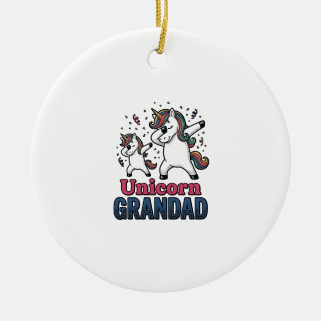 Décoration En Céramique Unicorn Grandad Vintage Engraving Shirt Design_1 (Devant)