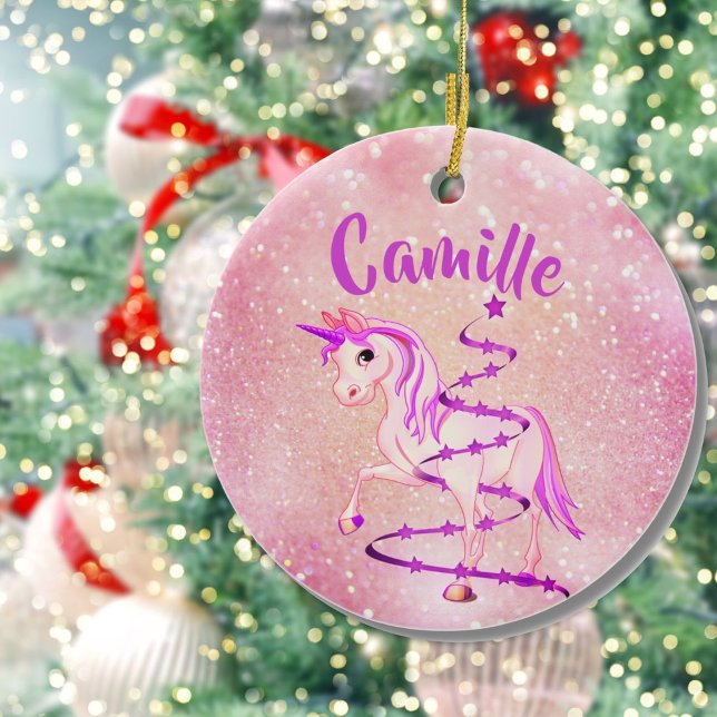 Décoration En Céramique Unicorn rose pourpre mauve fille Noël Croire (Créateur téléchargé)