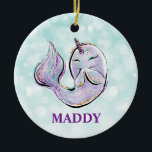 Décoration En Céramique Unicorne Étroite De La Mer Petits Enfants<br><div class="desc">Le narval,  la licorne de la mer est un animal marin très aimé. Ajoutez votre nom,  une date ou un message spécial à ce joli design.</div>