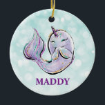 Décoration En Céramique Unicorne Étroite De La Mer Petits Enfants<br><div class="desc">Le narval,  la licorne de la mer est un animal marin très aimé. Ajoutez votre nom,  une date ou un message spécial à ce joli design.</div>