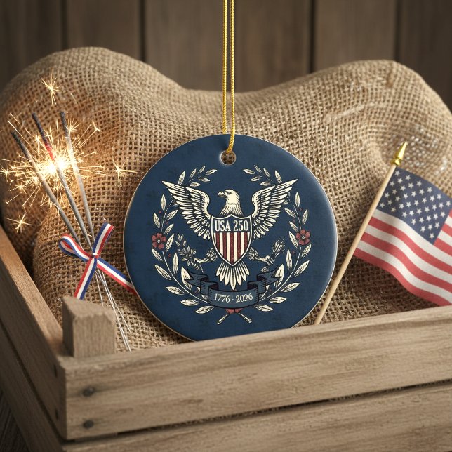 Décoration En Céramique USA 250 Patriotic Eagle Heritage Motif Navy ID1299 (Créateur téléchargé)