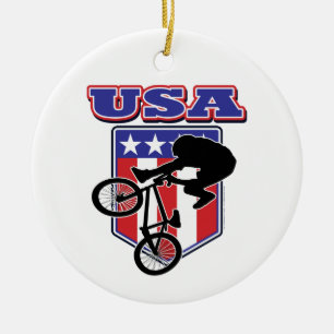 Décoration En Céramique USA BMX Biker