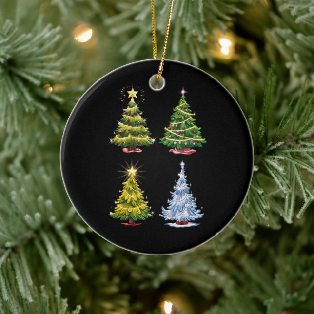 Décoration En Céramique Vacances de Noël Arbre verte (Arbre)