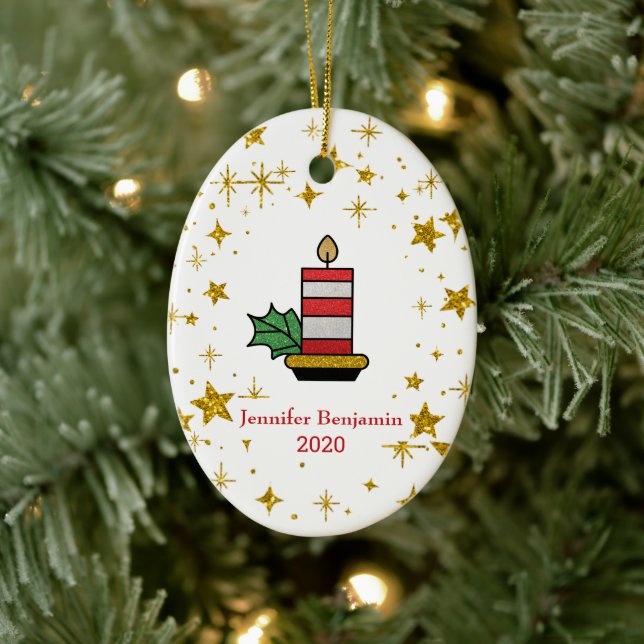 Décoration En Céramique Vacances de Noël Gold Stars Parties scintillant au (Arbre)