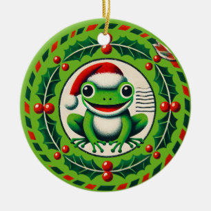 Décoration En Céramique Vacances Hoppy Frog Noël