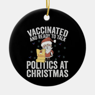 Décoration En Céramique Vacciné et prêt à parler politique à Noël
