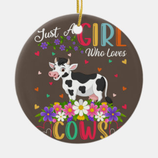 Décoration En Céramique Vache Aime Juste Une Fille Qui Aime Les Vaches