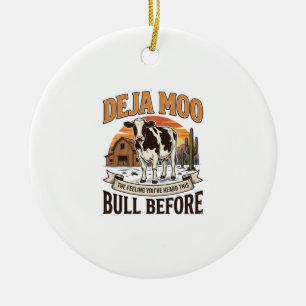 Décoration En Céramique Vache drôle Deja Moo Création de chemise western v