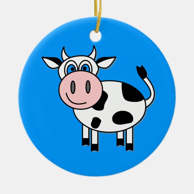 Décoration En Céramique Vache heureuse à garçon (Devant)