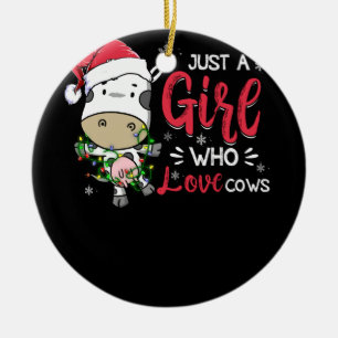 Décoration En Céramique Vache Juste Une Fille Qui Aime Les Vaches Fermier