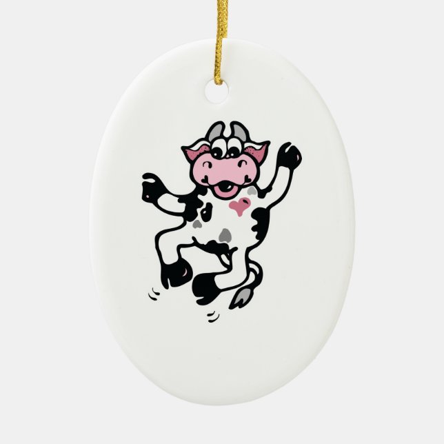 Décoration En Céramique Vache qui danse joyeusement (Devant)