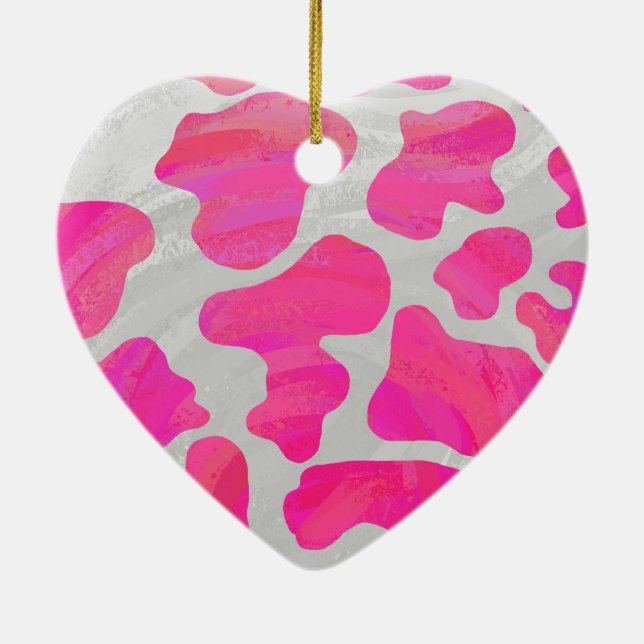 Décoration En Céramique Vache rose et blanc chaud (Dos)