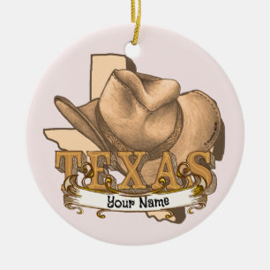 Décoration En Céramique vacher Texas nom personnalisé