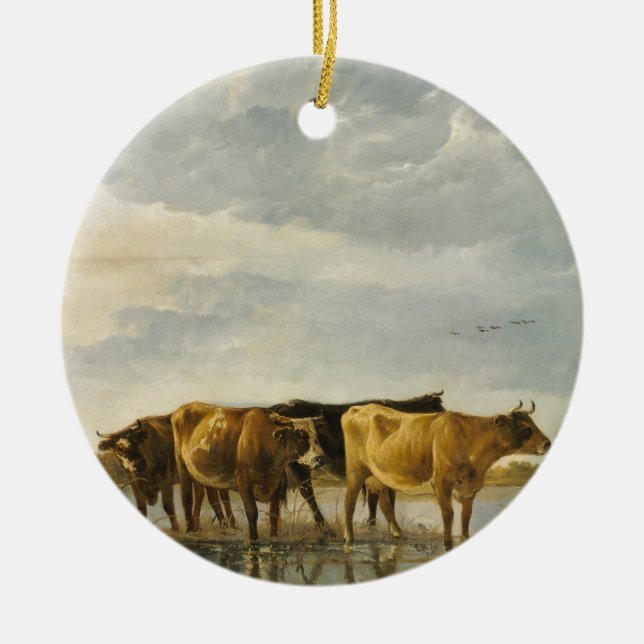 Décoration En Céramique Vaches dans une rivière Aelbert Cuyp (Devant)