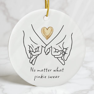 Décoration En Céramique Valentine Love Couple Gold Heart Pinkie Sweer