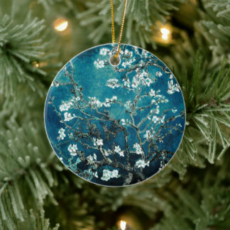 Décoration En Céramique Van Gogh Almond Blossoms Dark Turquoise