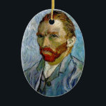 Décoration En Céramique Van Gogh Autoportrait<br><div class="desc">Peinture d'auto-portrait du peintre hollandais post-impressionniste Van Gogh dans les tons bleus</div>
