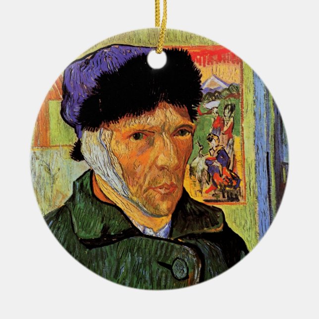 Décoration En Céramique Van Gogh ; Autoportrait avec oreille déchaînée (Devant)