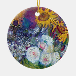 Décoration En Céramique Van Gogh - Nature morte avec roses et tournesols