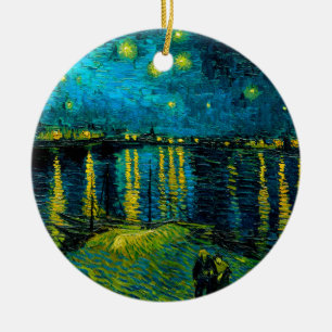 Décoration En Céramique Van Gogh Nuit étoilée sur le Rhône