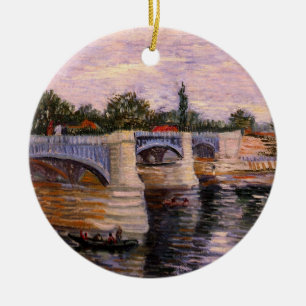 Décoration En Céramique Van Gogh Rivière Seine avec Pont del Grande Jette