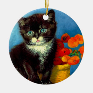 Décoration En Céramique Van Gogh Tuxedo Cat