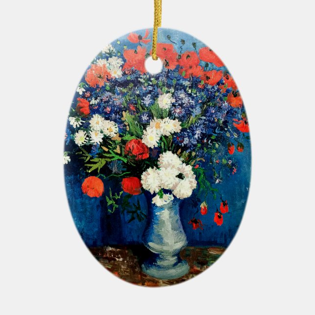 Décoration En Céramique Van Gogh - Vase avec Coquelicots, (Devant)