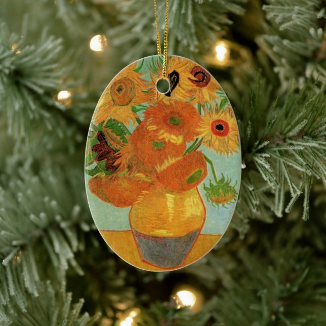 Décoration En Céramique Vase avec douze tournesols de Vincent van Gogh (Arbre)