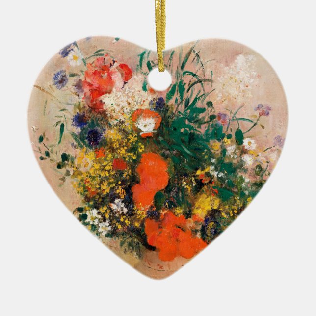 Décoration En Céramique Vase des fleurs de Redon Post-impressionniste (Devant)