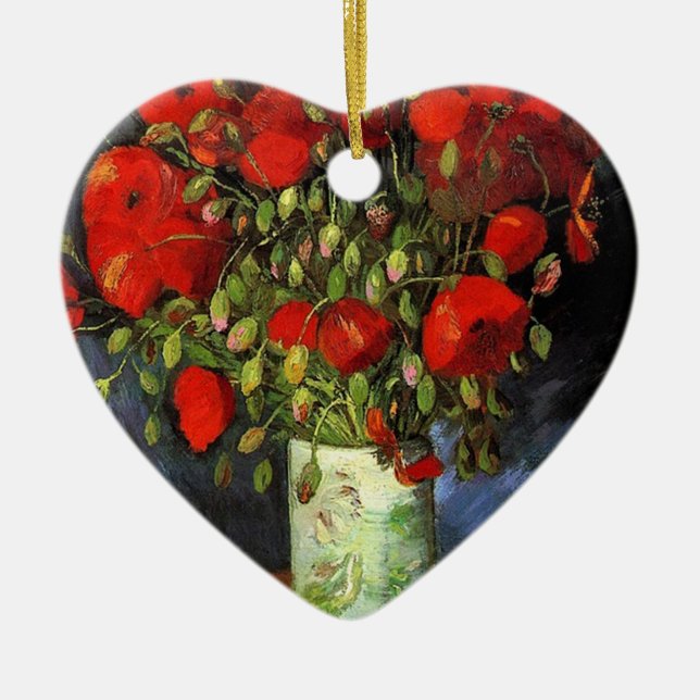 Décoration En Céramique Vase par Red Poppies Vincent van Gogh (Devant)
