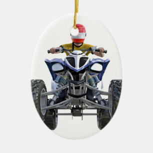Décoration En Céramique Vélo ATV de quadruple sautant un Wheelie à l'ava