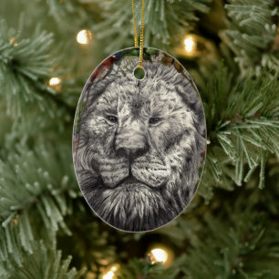 Décoration En Céramique Vent sous mes ailes Lion Papillons Art animalier
