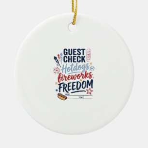 Décoration En Céramique Vérification des invités patriotiques Feux d'artif