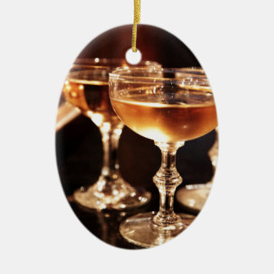 Décoration En Céramique verre à champagne toast doré