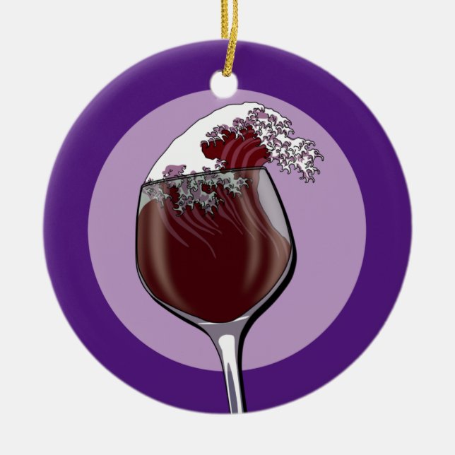 Décoration En Céramique Verre de vin (Devant)