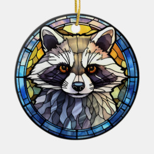 Décoration En Céramique Verre doux Frisky Raccoon