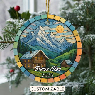 Décoration En Céramique Verre tressé personnalisé Alpes suisses, Suisse