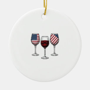 Décoration En Céramique Verres à vin patriotiques dessin de t-shirt vector
