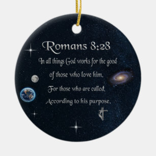 Décoration En Céramique verset biblique chrétien Romains 8:28