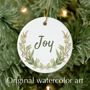 Décoration En Céramique Verset de la Bible de Joy Christian aquarelle Noël