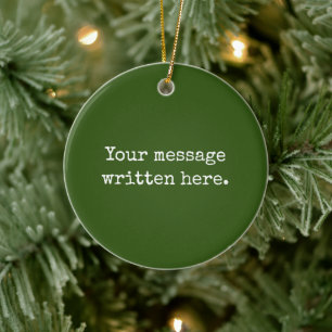 Décoration En Céramique Vert forêt Personnalisez Votre Texte Citation Pers