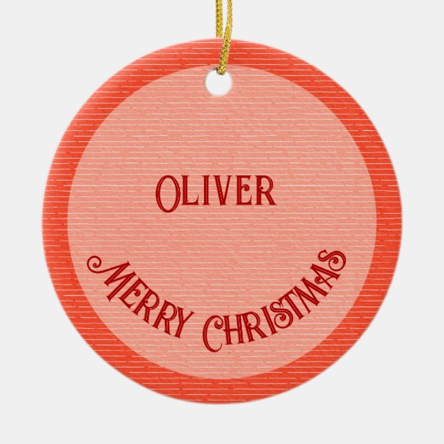 Décoration En Céramique Vibes de Noël positives rouges et vertes Noël (Devant)