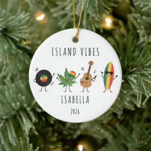 Décoration En Céramique Vibes d'Île Reggae Personnalisé