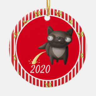 Décoration En Céramique Vidéo de Noël Chien Peeing Funny 2020