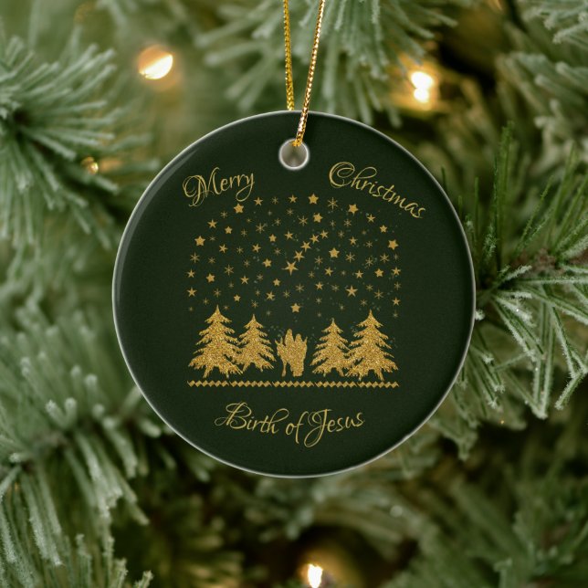 Décoration En Céramique Vierge religieuse de Noël Marie, Saint Joseph, Jés (Arbre)