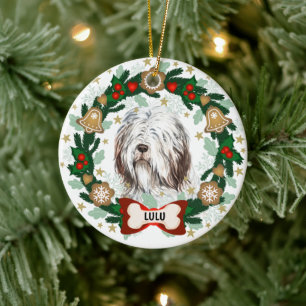 Décoration En Céramique Vieux Chien de Noël Cookie Wreve