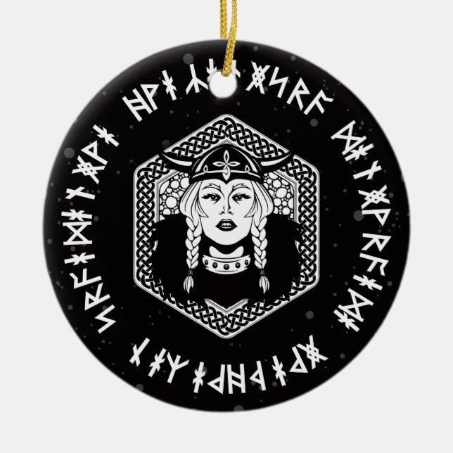 Décoration En Céramique Viking Shield Maiden Celtic Warrior (Devant)