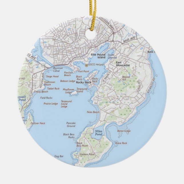 Décoration En Céramique Ville de pêche de Gloucester (Devant)