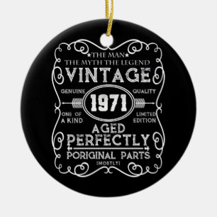 Décoration En Céramique Vintage 1971 Mythe de l'homme Légende 50e anniver